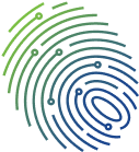 Fingerprint logo within a green and blue circle, symbolizing innovation and digital growth at Gather Growth Digital.